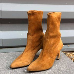 Stuart Weitzman Suede Leather Brown Booties